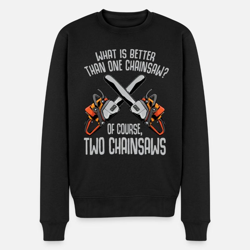 Kettensägen Motorsäge Holz Sägen Lustig Geschenk - Männer Premium Bio Pullover - Schwarz