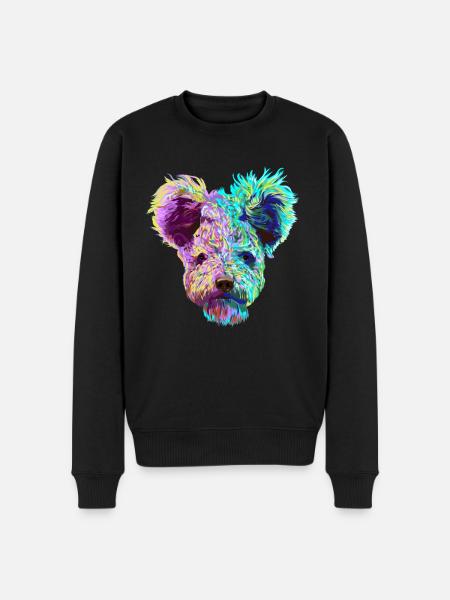 Splash Pumi Hund - Männer Premium Bio Pullover - Schwarz