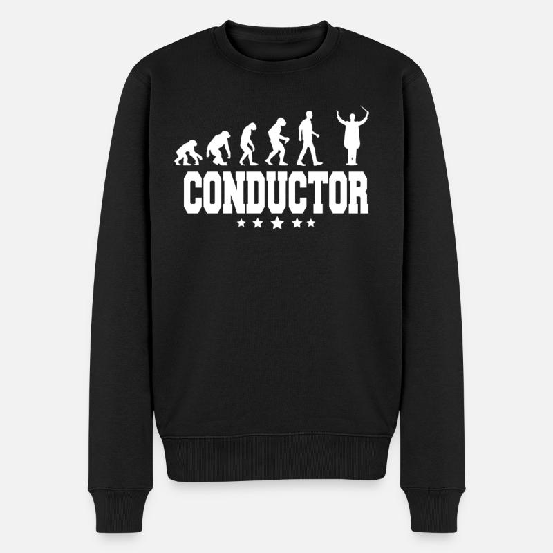 evolution of conductor - Männer Premium Bio Pullover - Schwarz