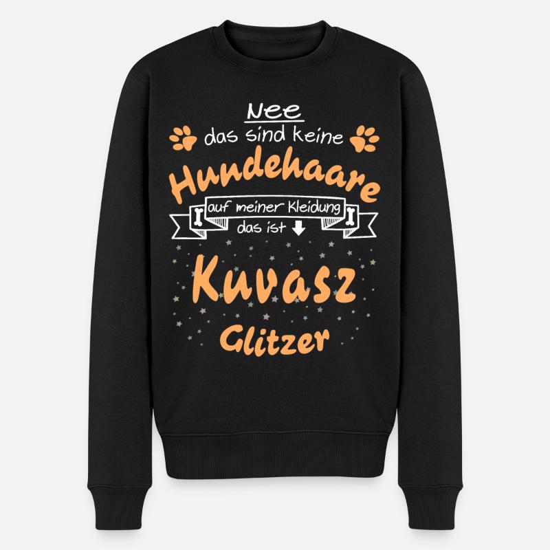 Hundeglitzer Kuvasz - Männer Premium Bio Pullover - Schwarz