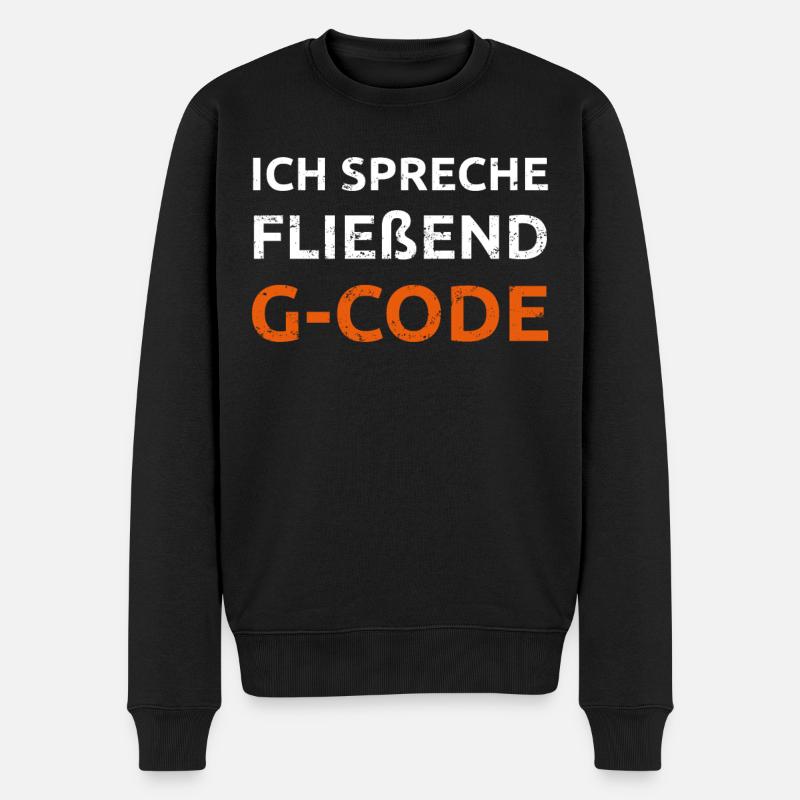Ich spreche G Code CAM Programmierer Geschenk - Männer Premium Bio Pullover - Schwarz