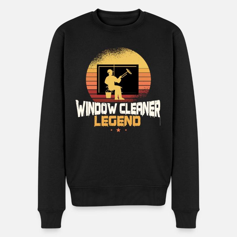 Fensterputzer Legende - Männer Premium Bio Pullover - Schwarz