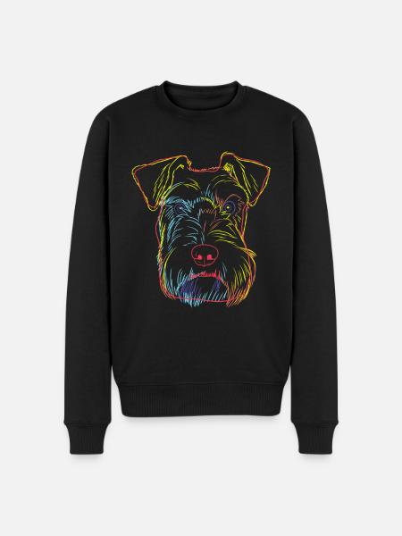 Bunte Schnauzer Hund - Männer Premium Bio Pullover - Schwarz