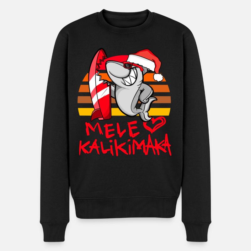 Requin surfeur Mele Kalikimaka - Pull Premium bio Homme - noir