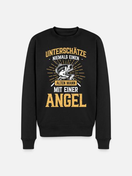 Angeln Fischer Fischen - Männer Premium Bio Pullover - Schwarz