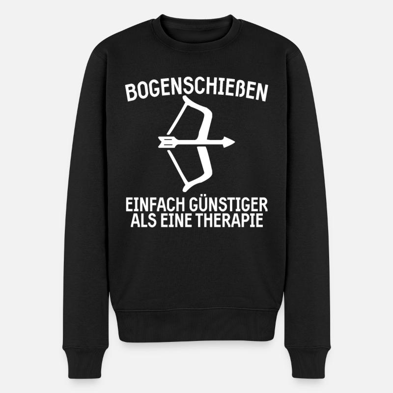 Bogensport Bogenschiessen Langbogen Geschenk - Männer Premium Bio Pullover - Schwarz