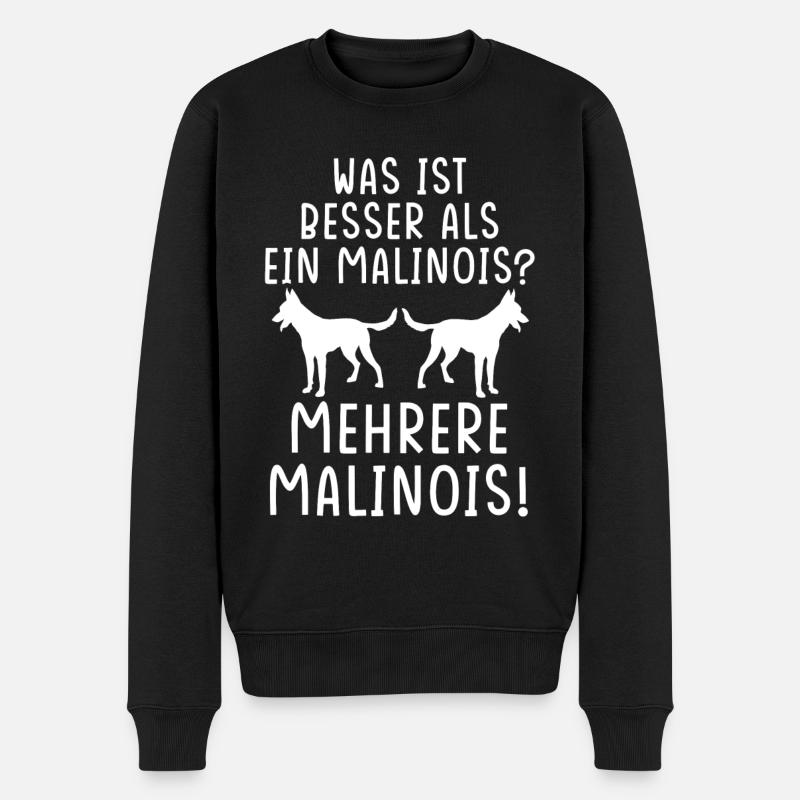 Malinois Hund Malinoisbesitzer Wachhund Geschenk - Männer Premium Bio Pullover - Schwarz