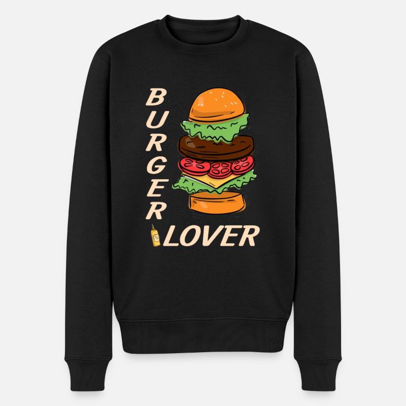 Burger Liebhaber - Männer Premium Bio Pullover - Schwarz