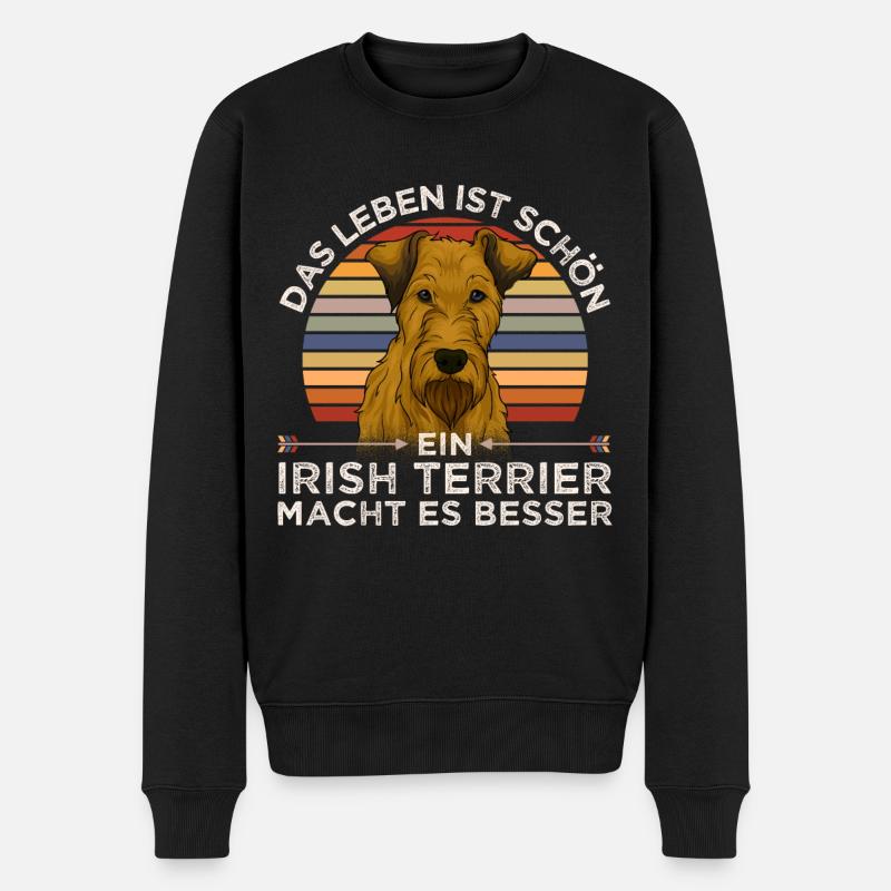 Irish Terrier Hunde Geschenkideen - Männer Premium Bio Pullover - Schwarz