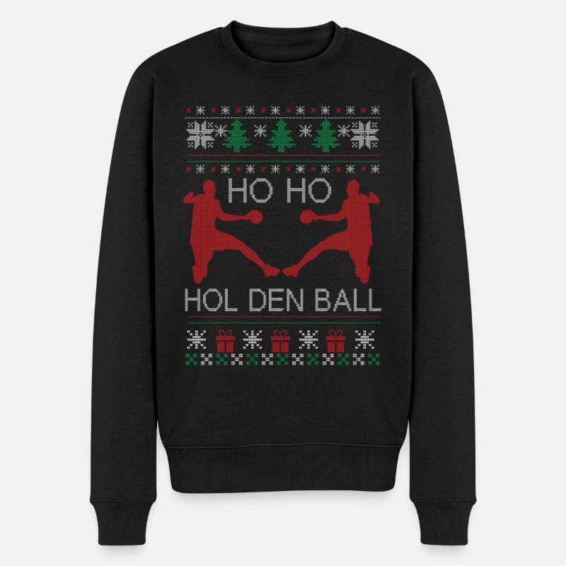 Handball Ugly Christmas Weihnachten Xmas - Männer Premium Bio Pullover - Schwarz
