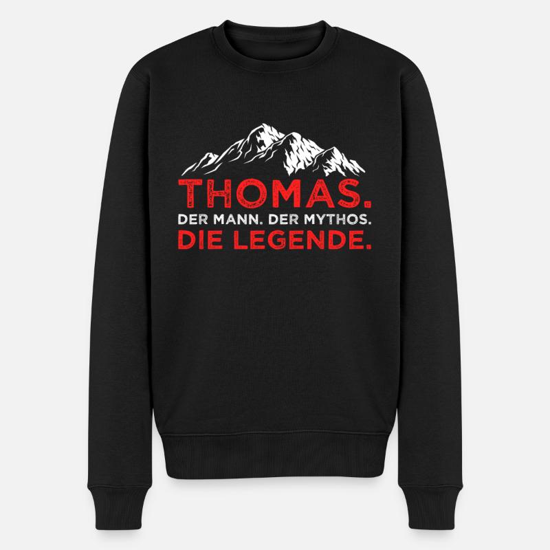Thomas Mann Mythos Legende - Männer Premium Bio Pullover - Schwarz