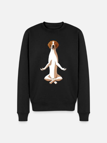 Meditate English Pointer Dog - Men's Premium Organic Jumper - black