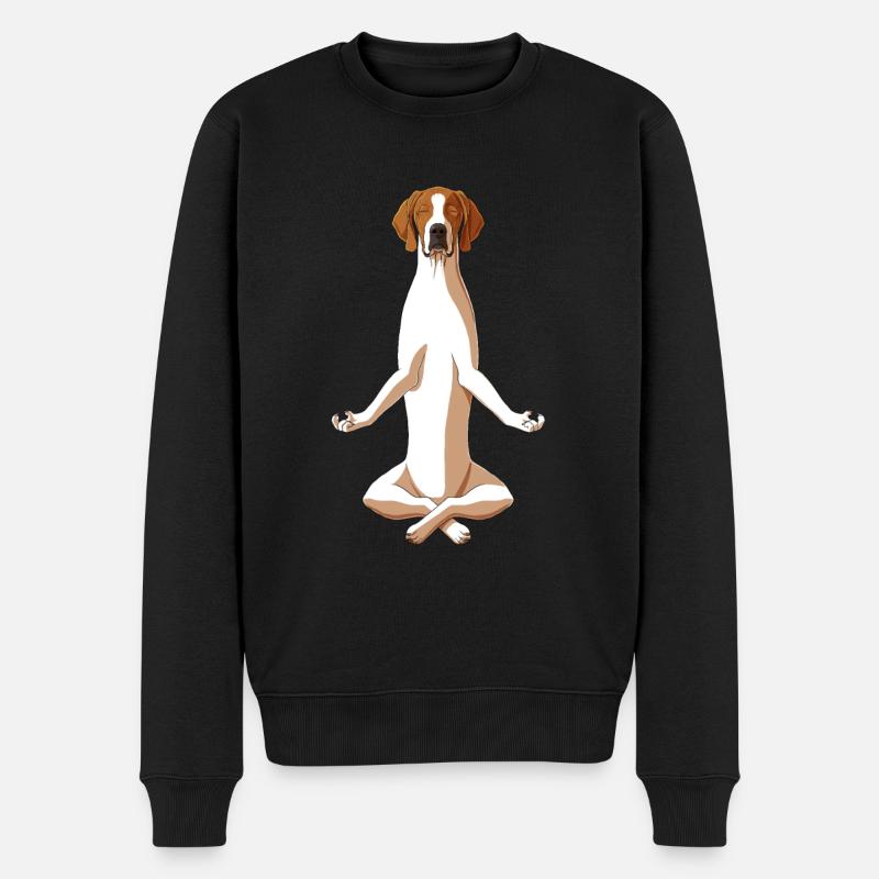 Méditant English Pointer Yoga Chien - Pull Premium bio Homme - noir