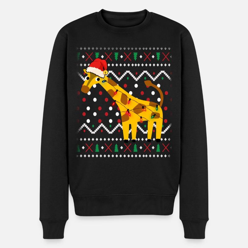 Noël laid girafe - Pull Premium bio Homme - noir