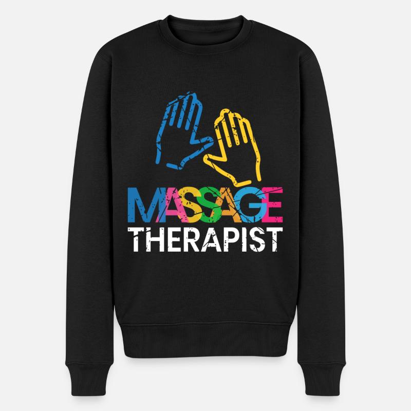 Massage - Männer Premium Bio Pullover - Schwarz