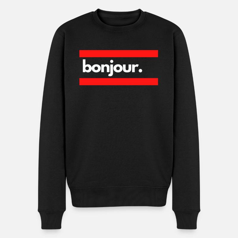 Hallo - Männer Premium Bio Pullover - Schwarz