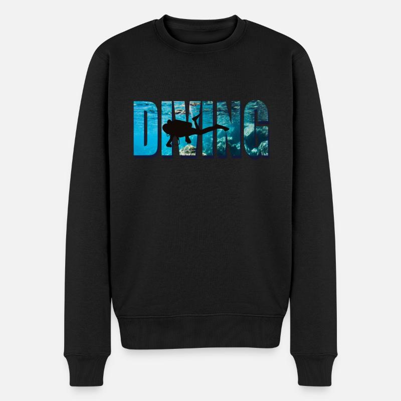 Diving Taucher im Wasser - Männer Premium Bio Pullover - Schwarz