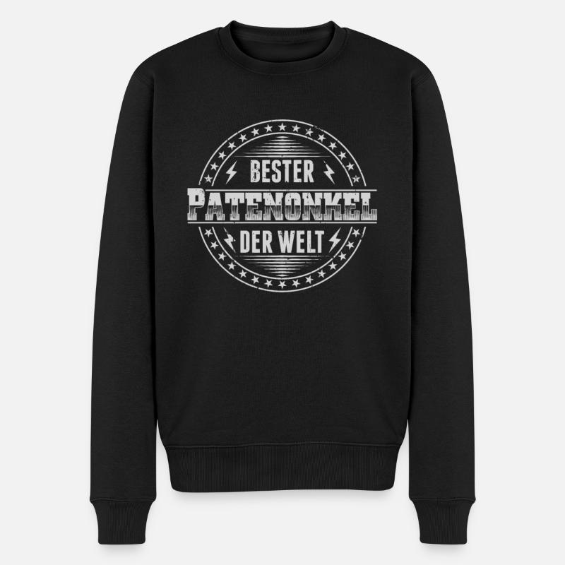 Bester Patenonkel Geschenk Pate Taufpate Paten - Männer Premium Bio Pullover - Schwarz