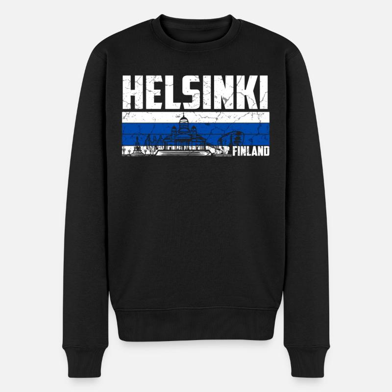 Helsinki, Finlande - Pull Premium bio Homme - noir
