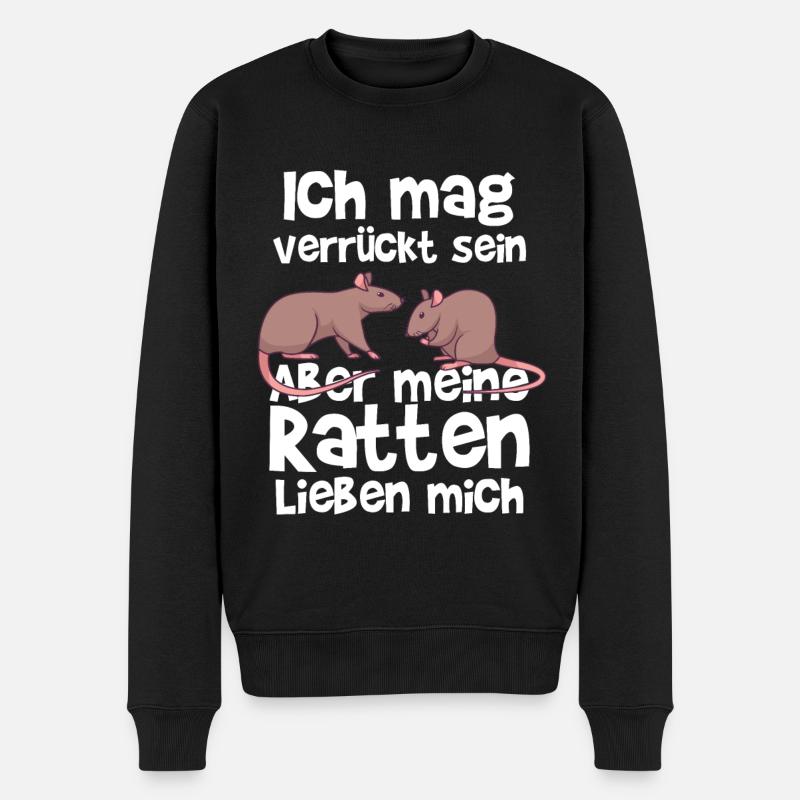 Ratte Nagetier Rattenbesitzer Geschenk - Männer Premium Bio Pullover - Schwarz