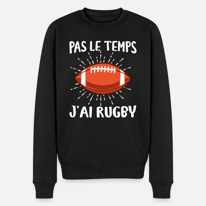 Pas Le Temps J'ai Rugby - Pull Premium bio Homme - noir