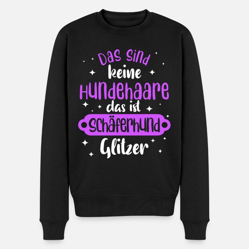 Deutscher Schäferhund Glitzer - Männer Premium Bio Pullover - Schwarz