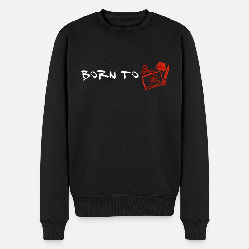 Born to Basteln - Männer Premium Bio Pullover - Schwarz