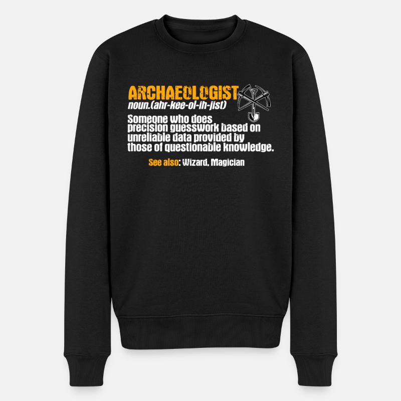Archäologe - Männer Premium Bio Pullover - Schwarz