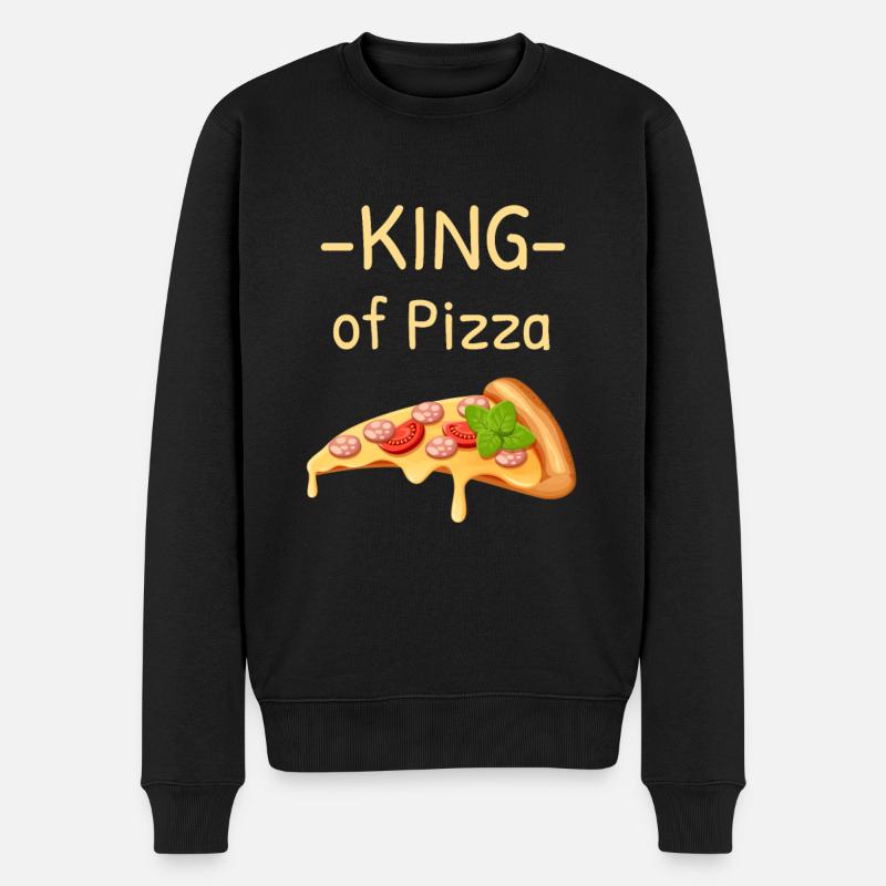 Pizza King - Männer Premium Bio Pullover - Schwarz