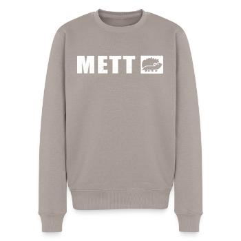 Mettigel | Geschenk Mettbrötchen Mett Hackfleisch - Männer Premium Bio Pullover - Taupe - Vorne - Nico (187cm)