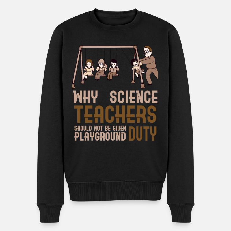 Lehrer Für Naturwissenschaften Witz Brown - Männer Premium Bio Pullover - Schwarz