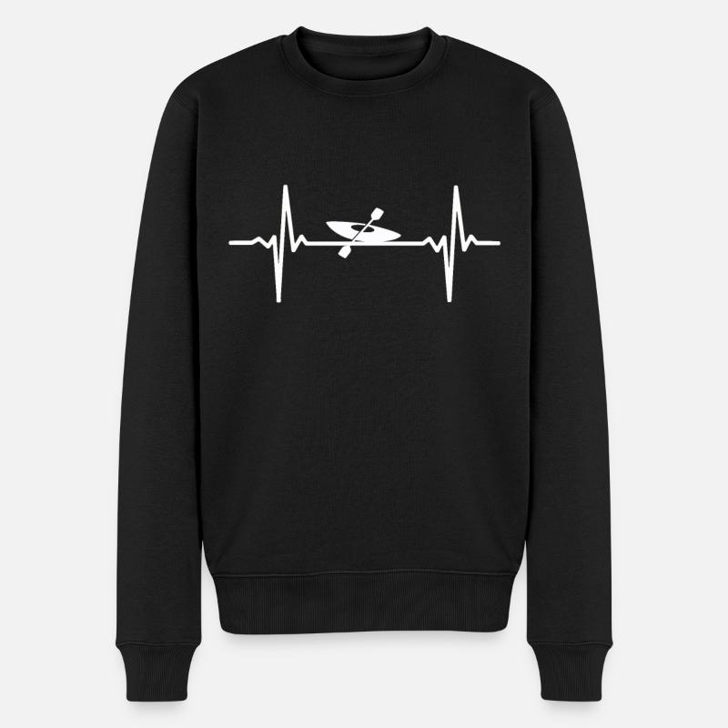 Kanu Kajak - Männer Premium Bio Pullover - Schwarz