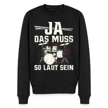 Schlagzeug Drummer Schlagzeuger Geschenk Drums - Männer Premium Bio Pullover - Schwarz - Vorne - Nico (187cm)