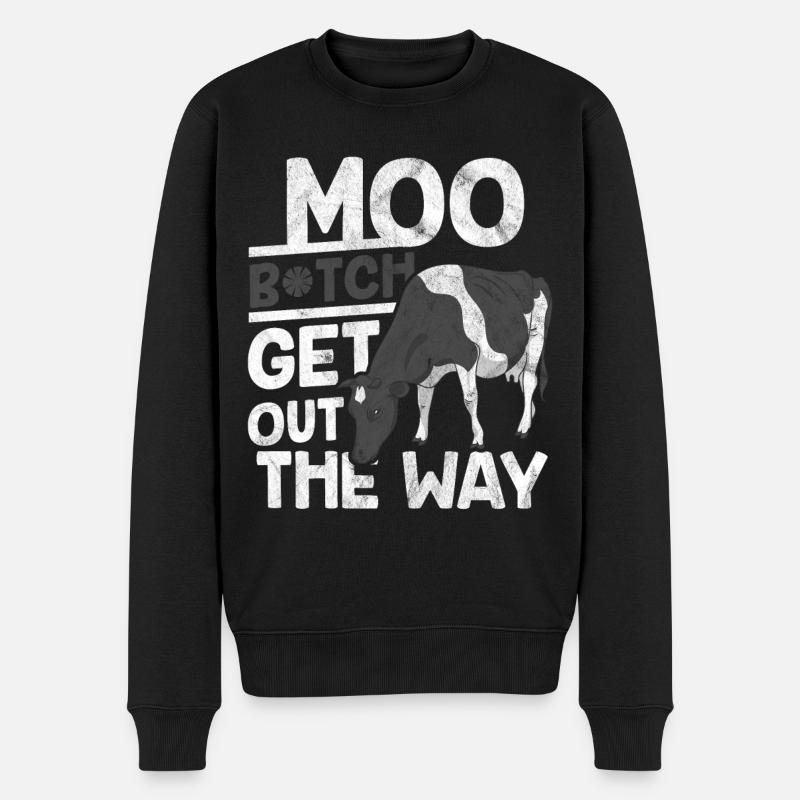 Kuh - Männer Premium Bio Pullover - Schwarz