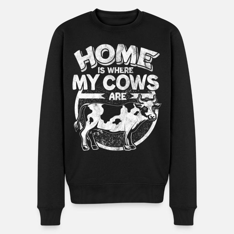 vache - Pull Premium bio Homme - noir