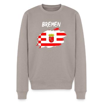 Bremen - Männer Premium Bio Pullover - Taupe - Vorne - Nico (187cm)