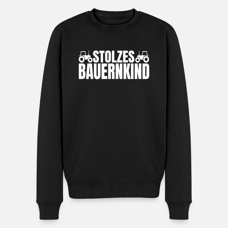 Bauernkind Landwirt Traktor fahren Geschenk - Männer Premium Bio Pullover - Schwarz