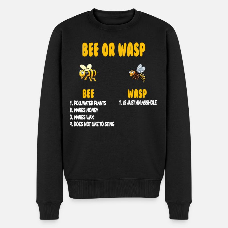 Abeille ou guêpe - Pull Premium bio Homme - noir