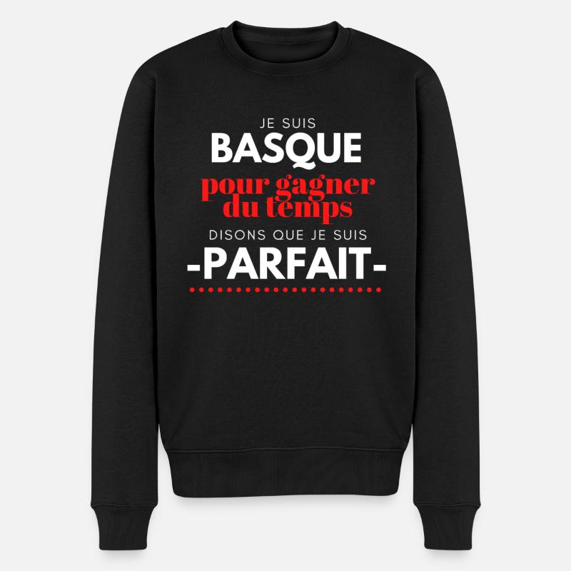 Je suis Basque et je suis parfait - Pull Premium bio Homme - noir