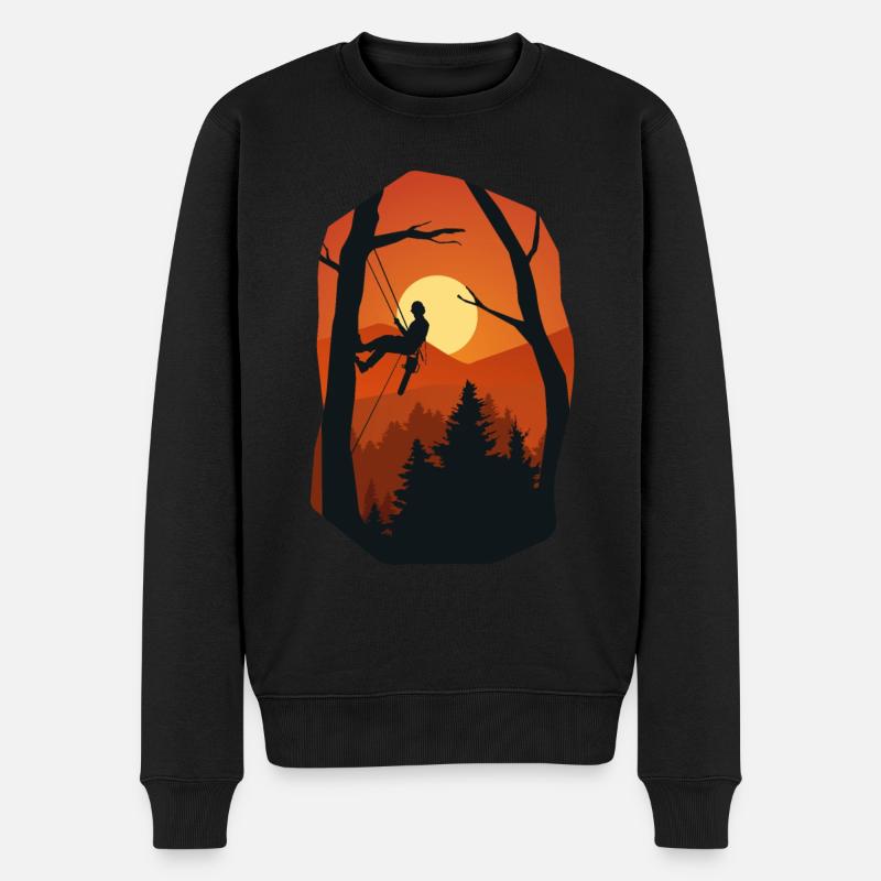 Baumpfleger Arborist Holzfäller Motorsäge Geschenk - Männer Premium Bio Pullover - Schwarz