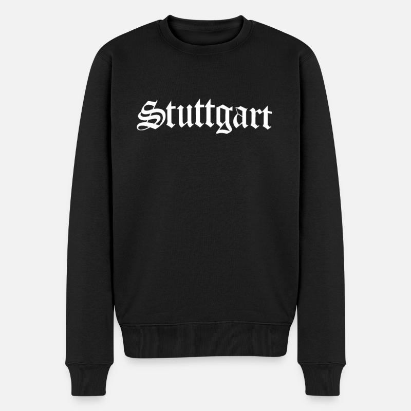 Stuttgart - Hauptstadt Stuttgarter - Männer Premium Bio Pullover - Schwarz