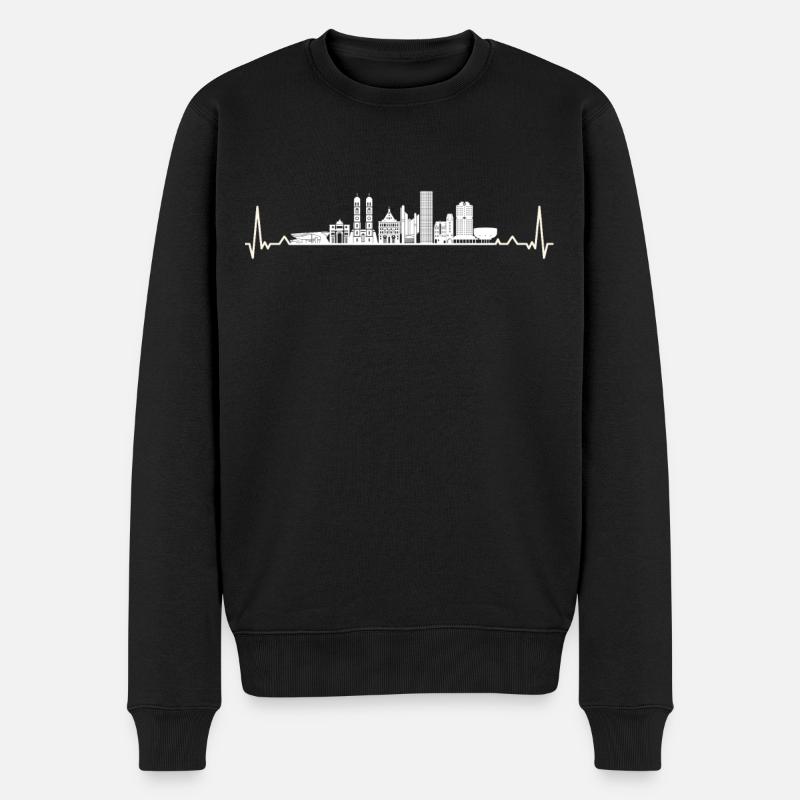 München - Stadt Münchener Skyline - Männer Premium Bio Pullover - Schwarz