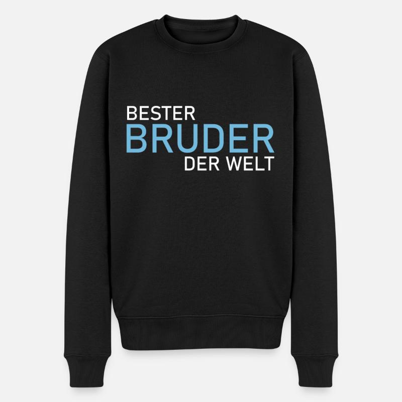 Bester Bruder Der Welt - Männer Premium Bio Pullover - Schwarz