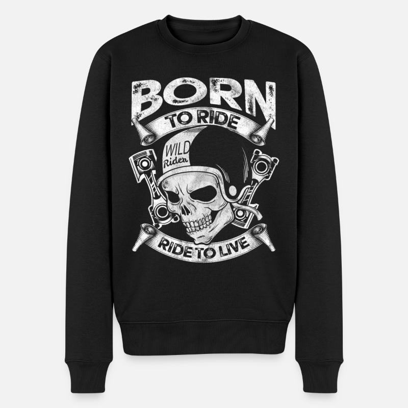 Motorrad - Männer Premium Bio Pullover - Schwarz