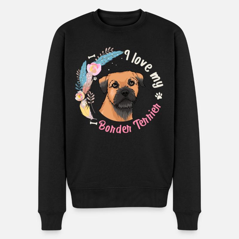 Border Terrier - Männer Premium Bio Pullover - Schwarz