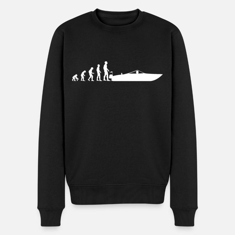 Motorboot Yacht Boot - Geschenk Evolution - - Männer Premium Bio Pullover - Schwarz