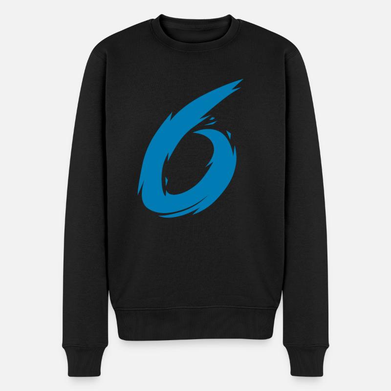Zahl 6 - Männer Premium Bio Pullover - Schwarz
