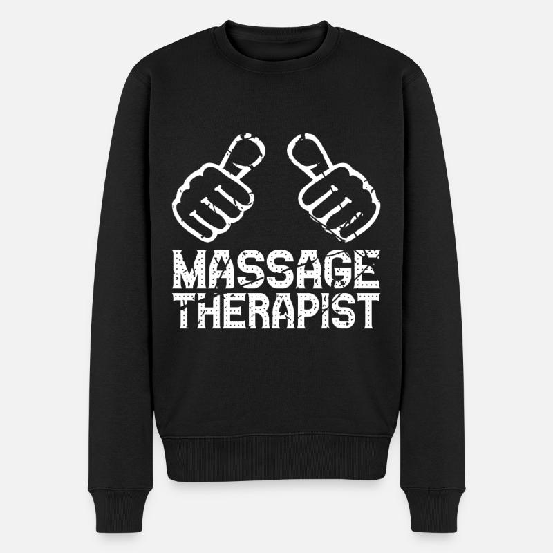 Massagetherapeut Lustige Massagetherapie - Männer Premium Bio Pullover - Schwarz
