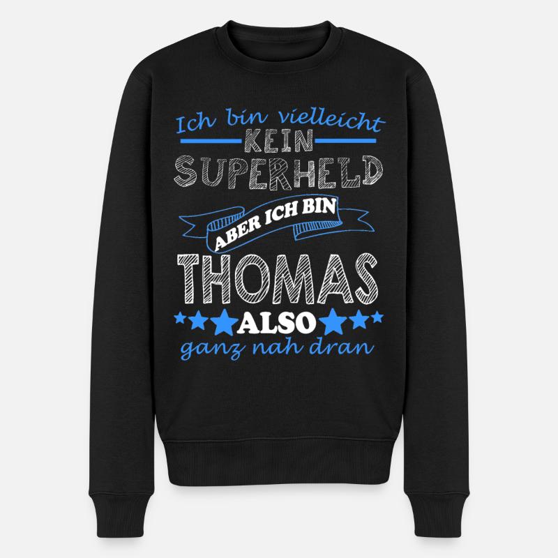 Thomas Vorname Schriftzug Geschenk Männer Jungen - Männer Premium Bio Pullover - Schwarz