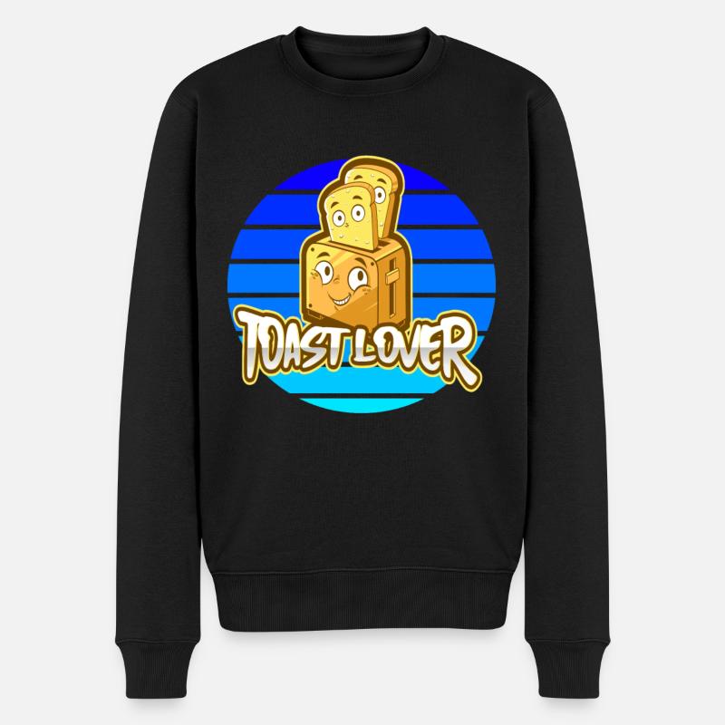 Toast Lover - Männer Premium Bio Pullover - Schwarz